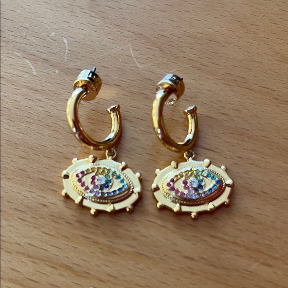 Kurt Geiger Jewelry - Kurt Geiger Gold Eye Charm Earrings